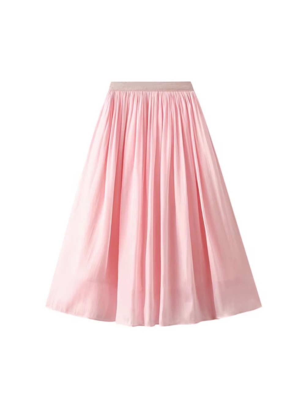 Women's Pink Skirt Slim And Thin Medium-Long A-Line Size S